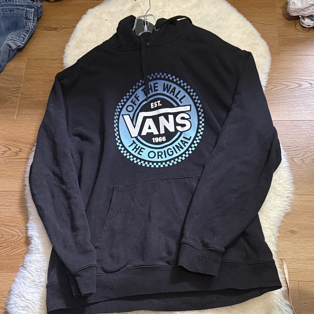 26.5” ptp Vans Black Hoodie with Blue Gradient Logo